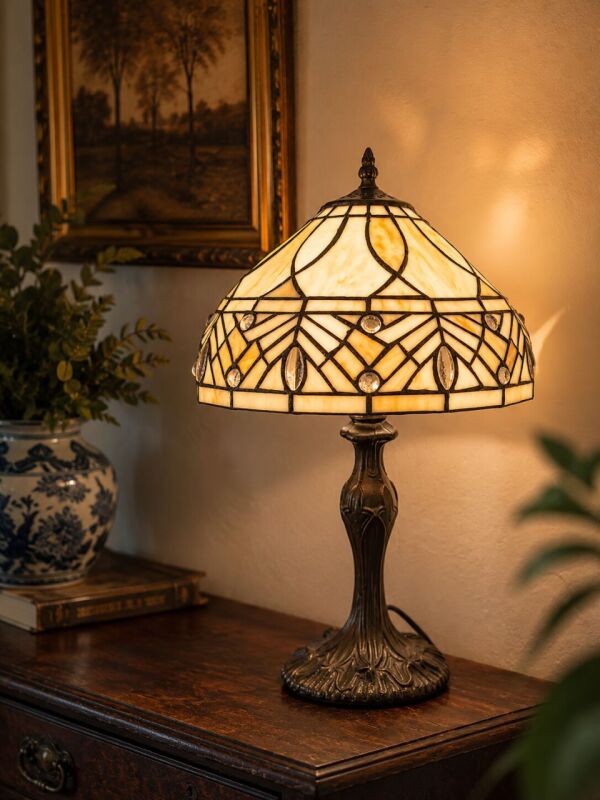 Starožitná stolová lampa v štýle Tiffany